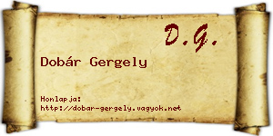 Dobár Gergely névjegykártya